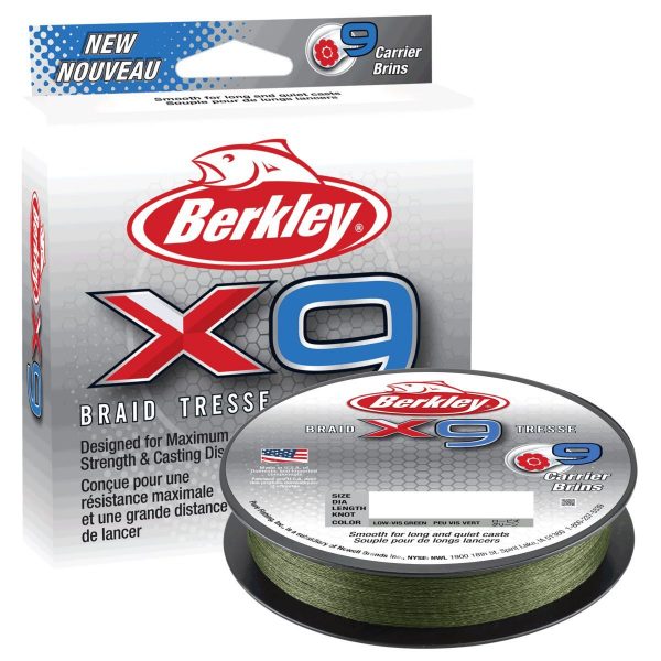 BERKLEY X9 LOW VIS GREEN 1M 0,30MM 31,5KG