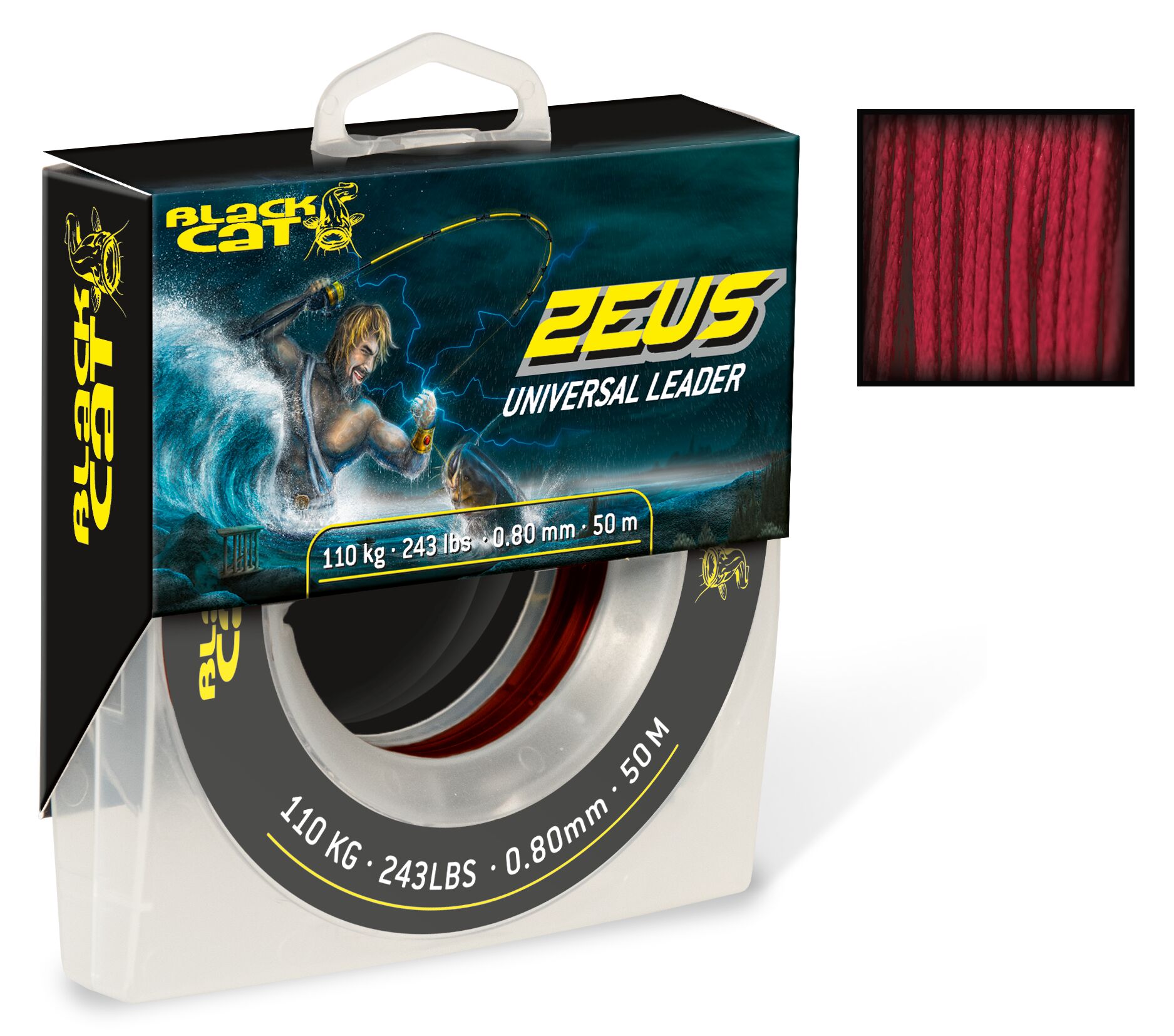 Black Cat Ø 0,60mm Zeus Universal Leader D: 70m 85kg červená