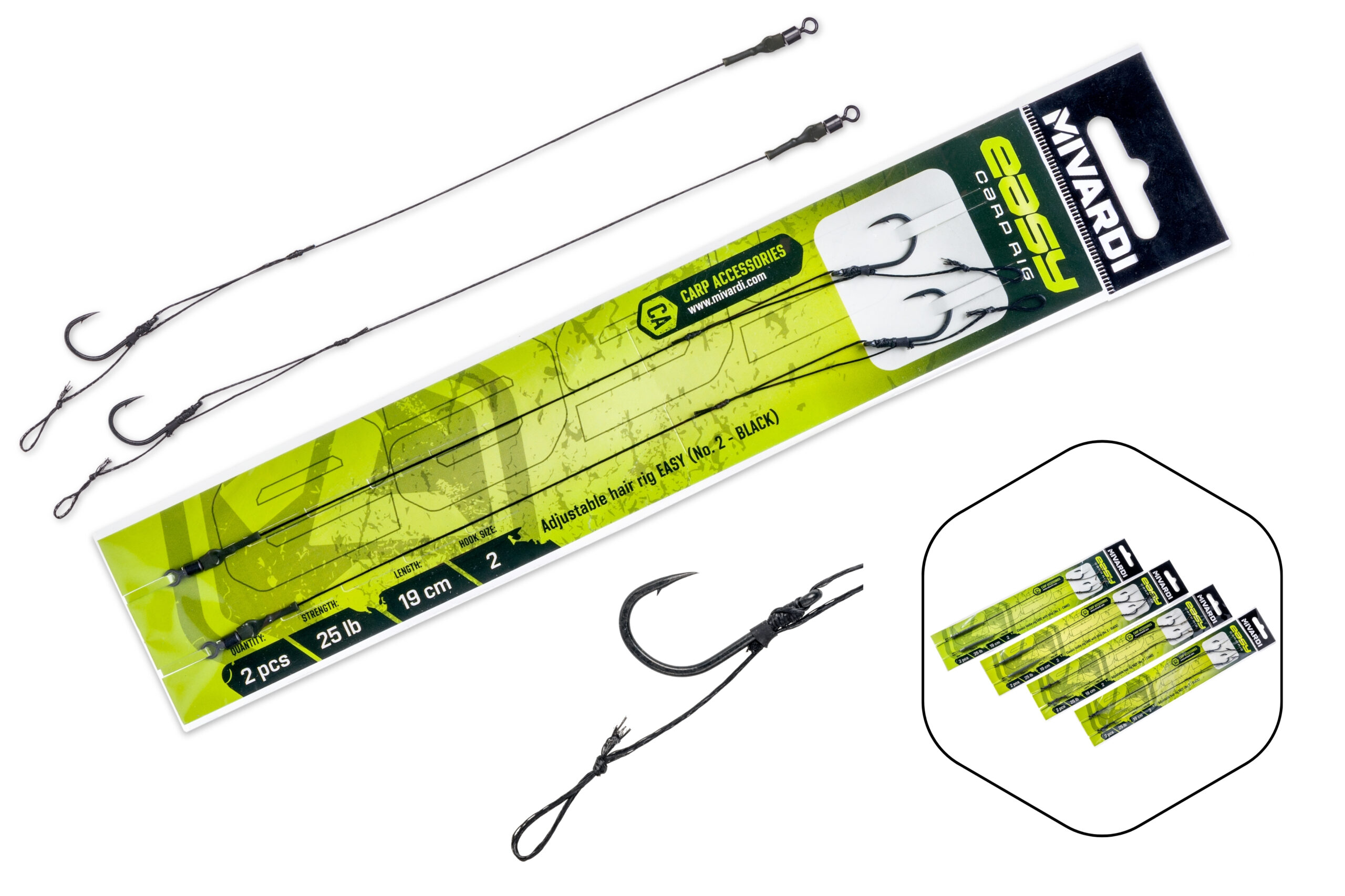 Mivardi Adjustable hair rig Easy vel.2 černý