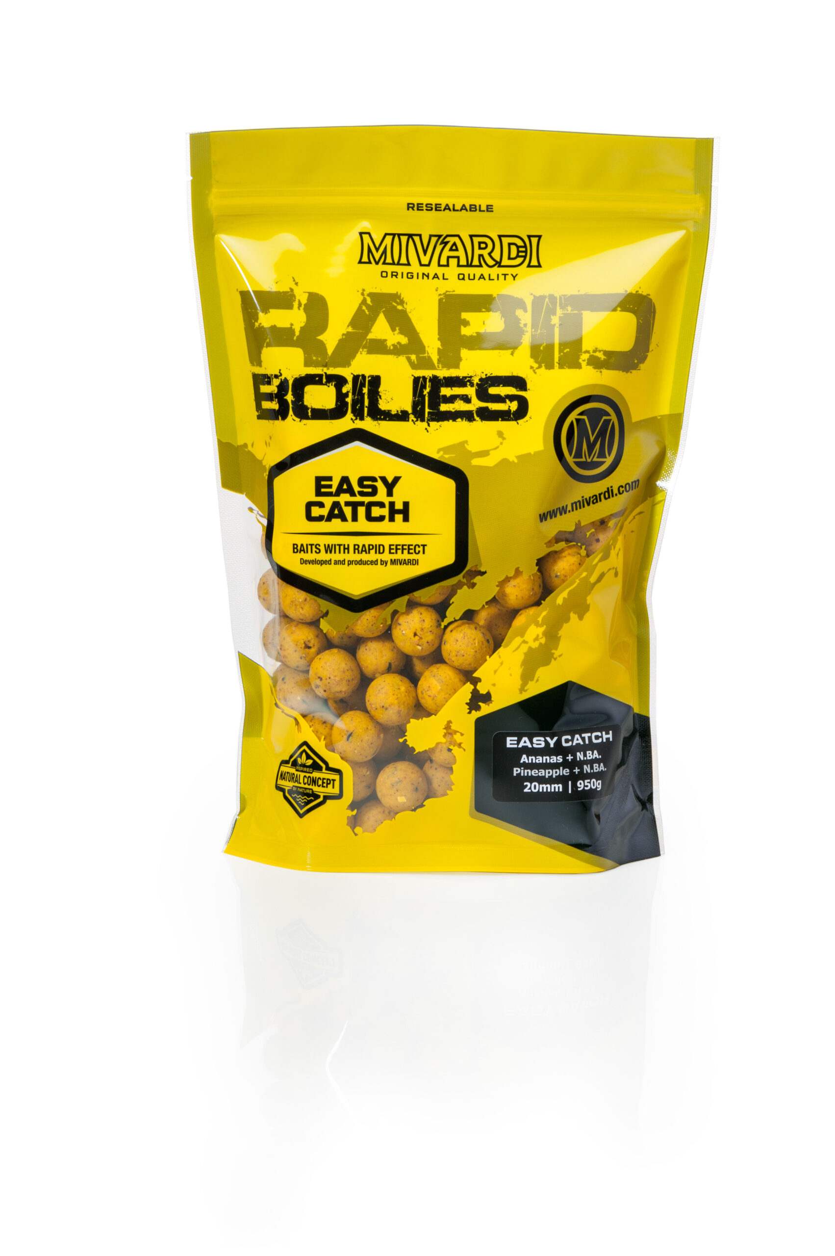 Mivardi Rapid Boilies Easy Catch - Ananas + N.BA. (950g | 16mm) – Obrázok 3