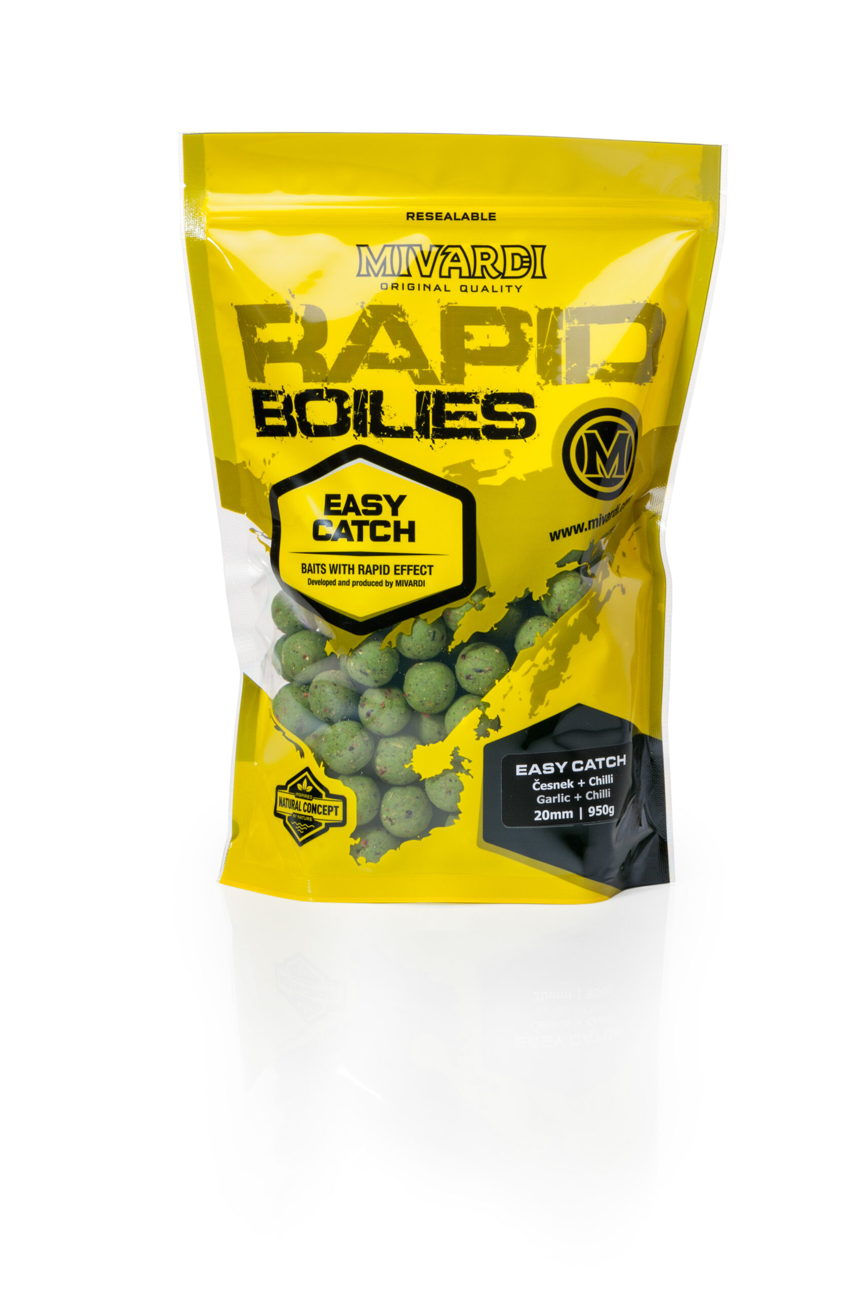 Mivardi Rapid Boilies Easy Catch - Česnek + Chilli (950g | 24mm) – Obrázok 3