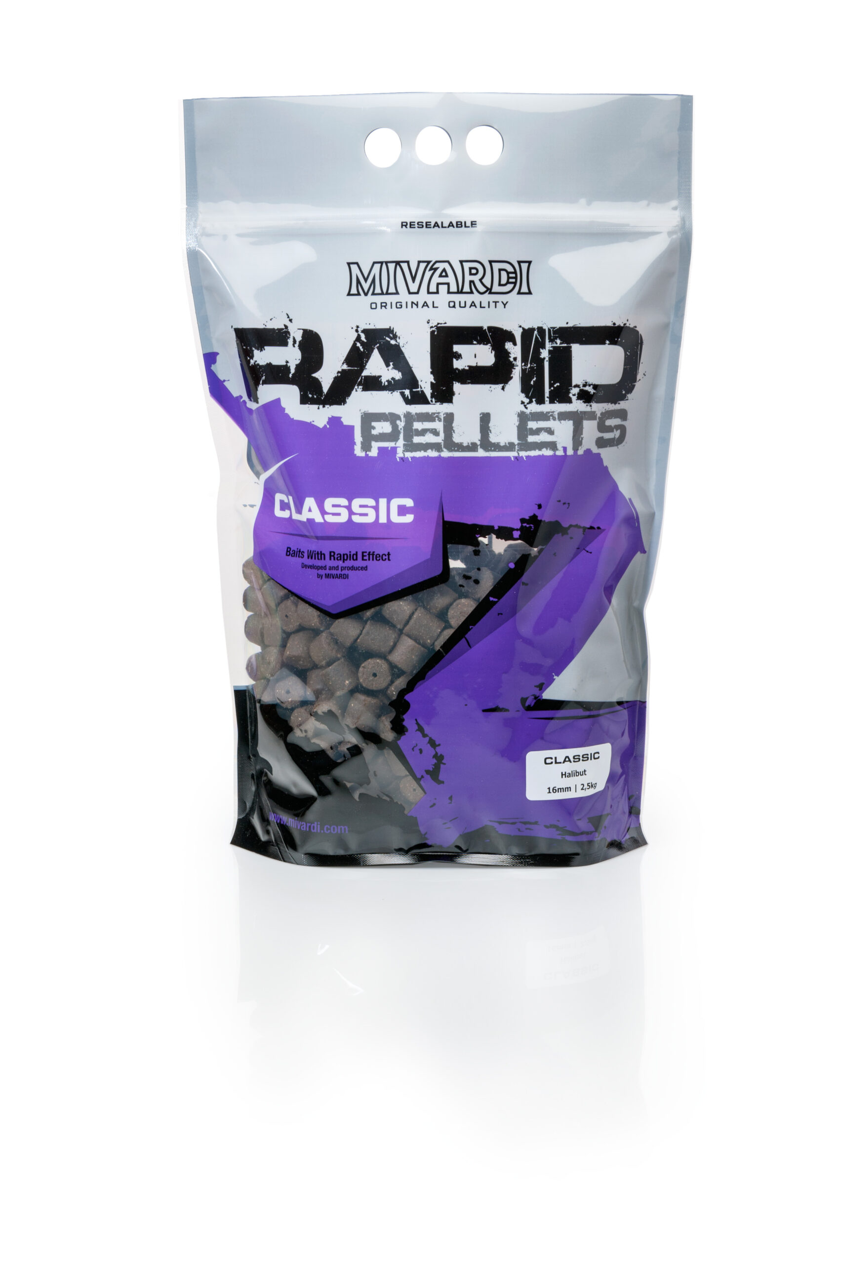 Mivardi Rapid pelety - Classic Halibut (2,5kg | 16mm) – Obrázok 2