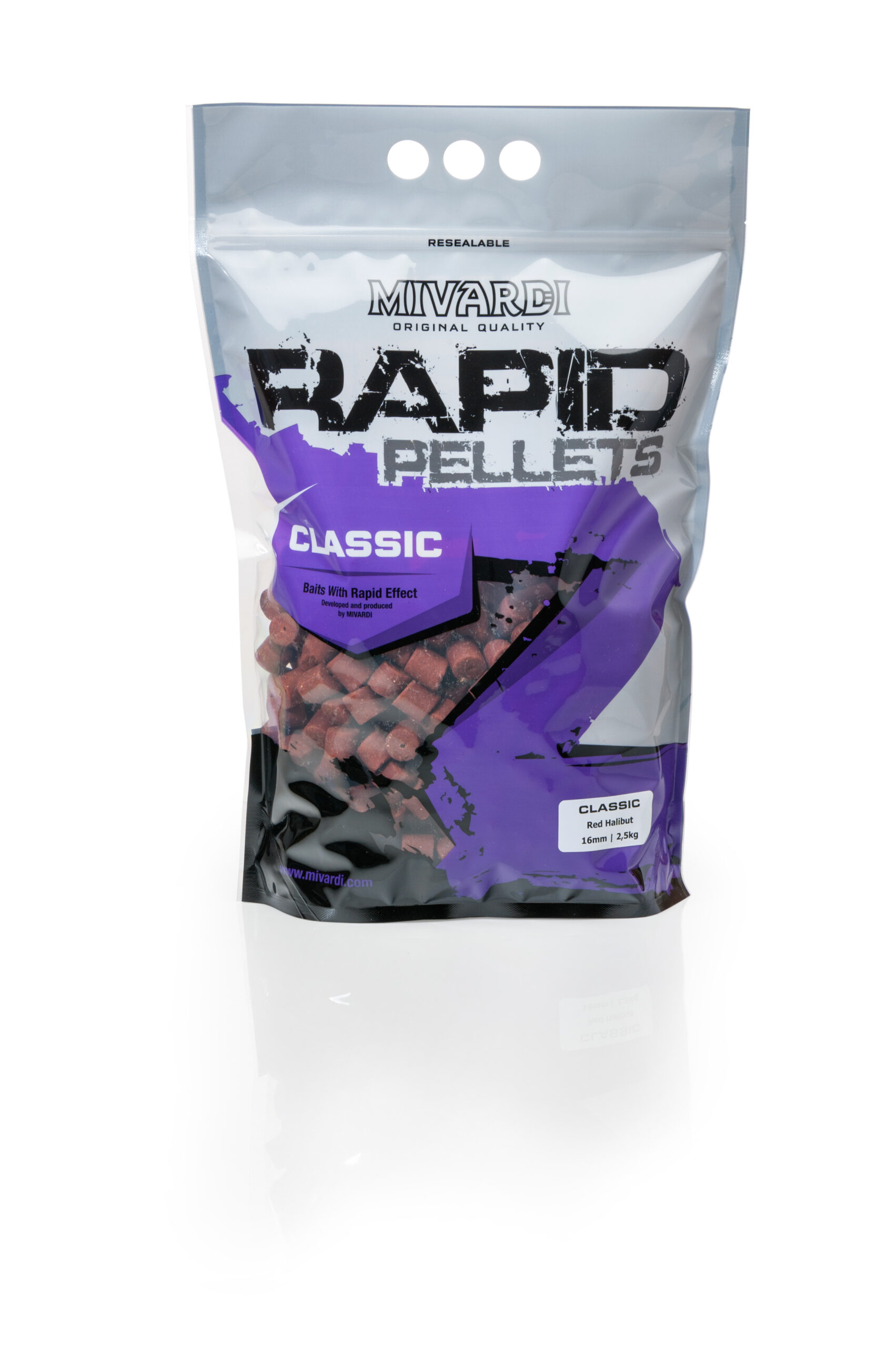 Mivardi Rapid pelety - Classic Red Halibut (2,5kg | 4mm) – Obrázok 2