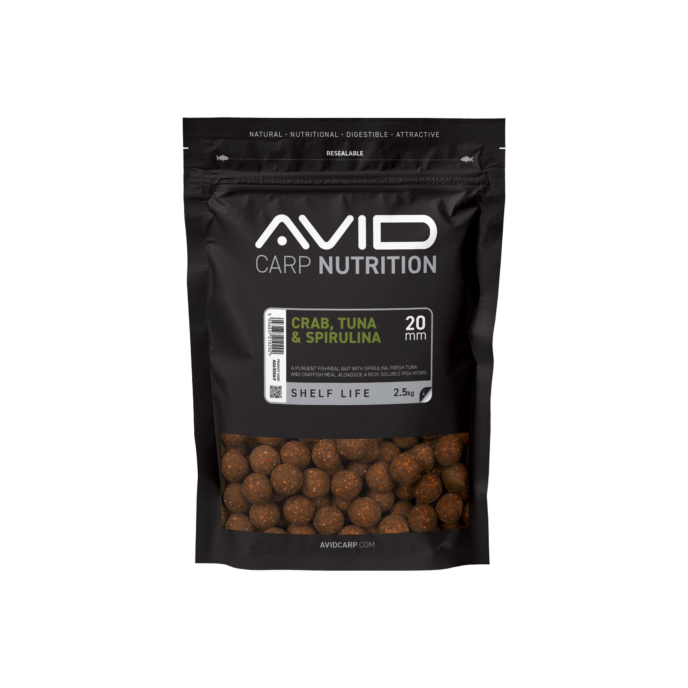 Avid Crab, Tuna & Spirulina Boilies – 20mm (2.5kg)