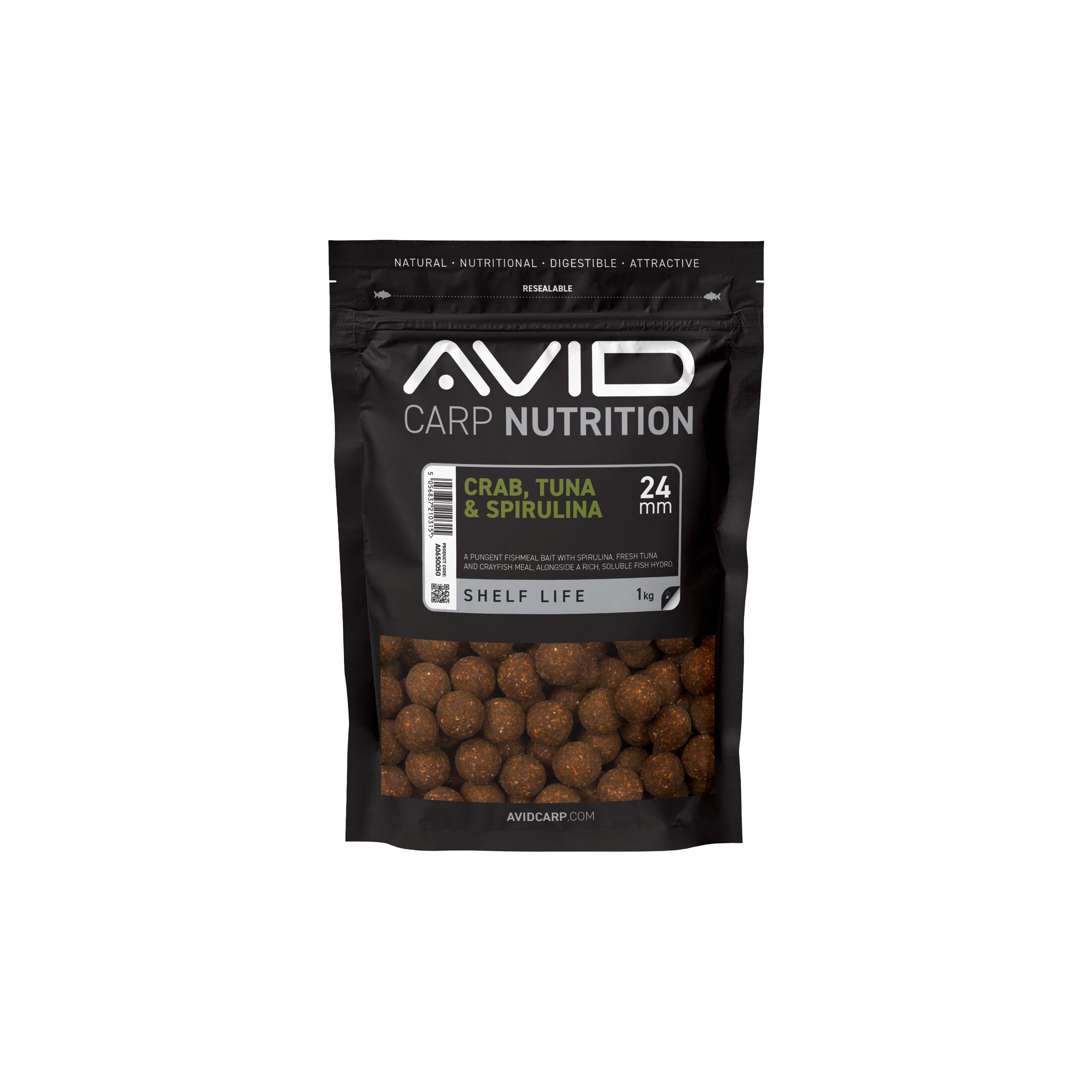 Avid Crab, Tuna & Spirulina Boilies – 24mm (1kg)