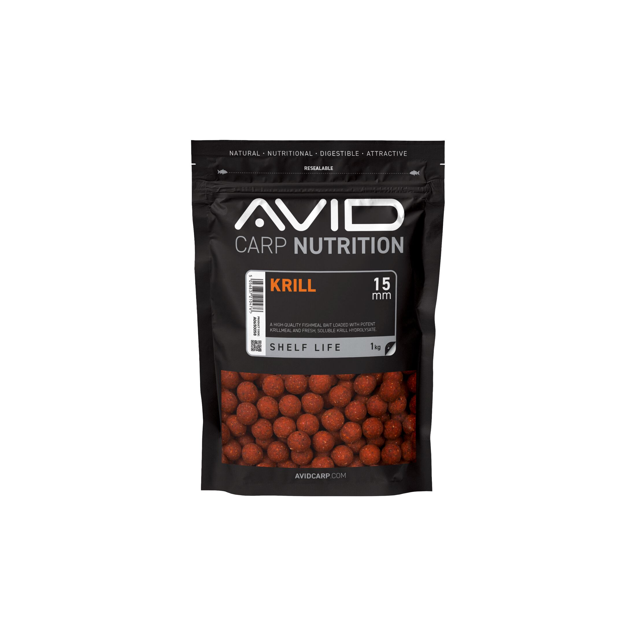 Avid Krill Boilies – 15mm (1kg)