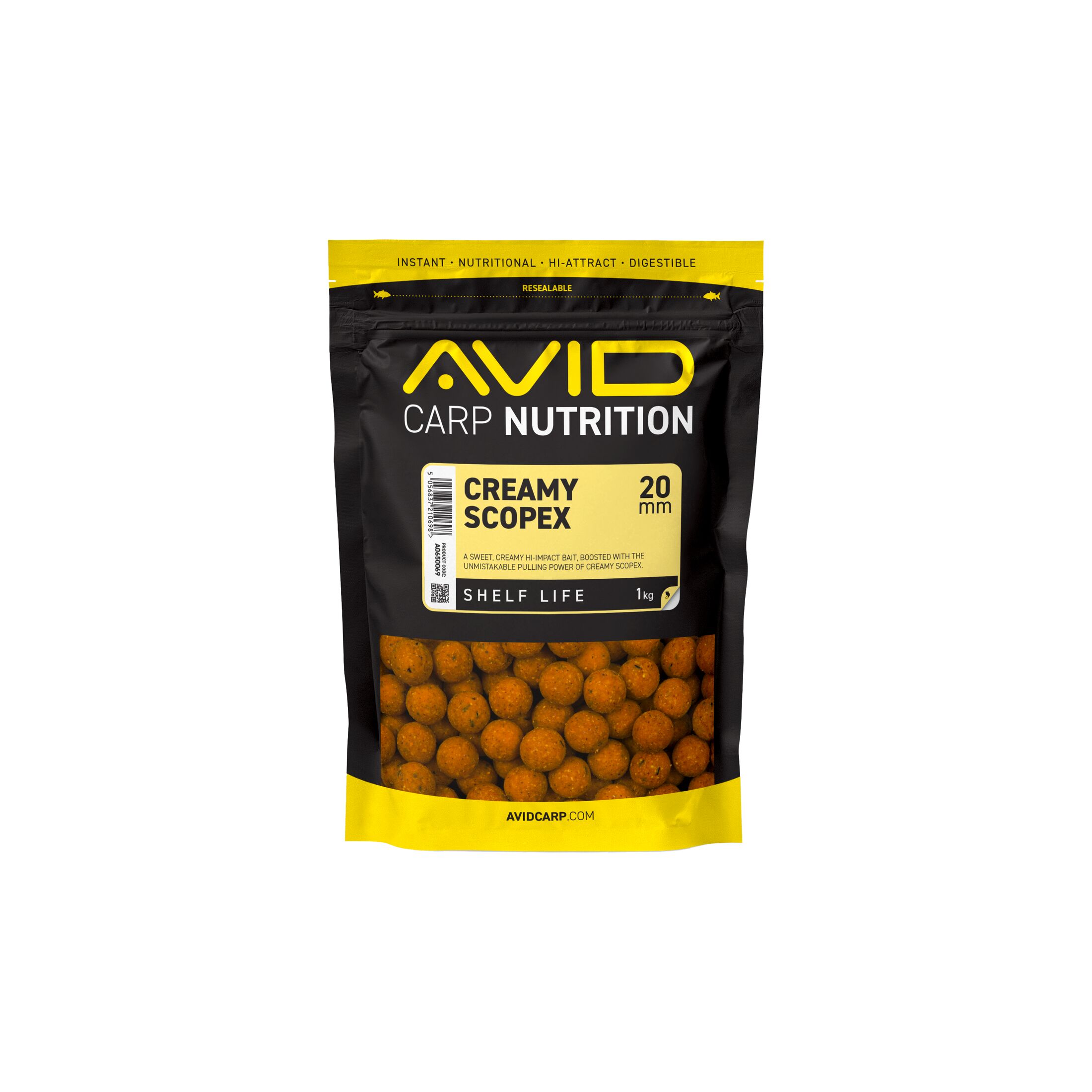 Avid Creamy Scopex Boilies – 20mm (1kg)