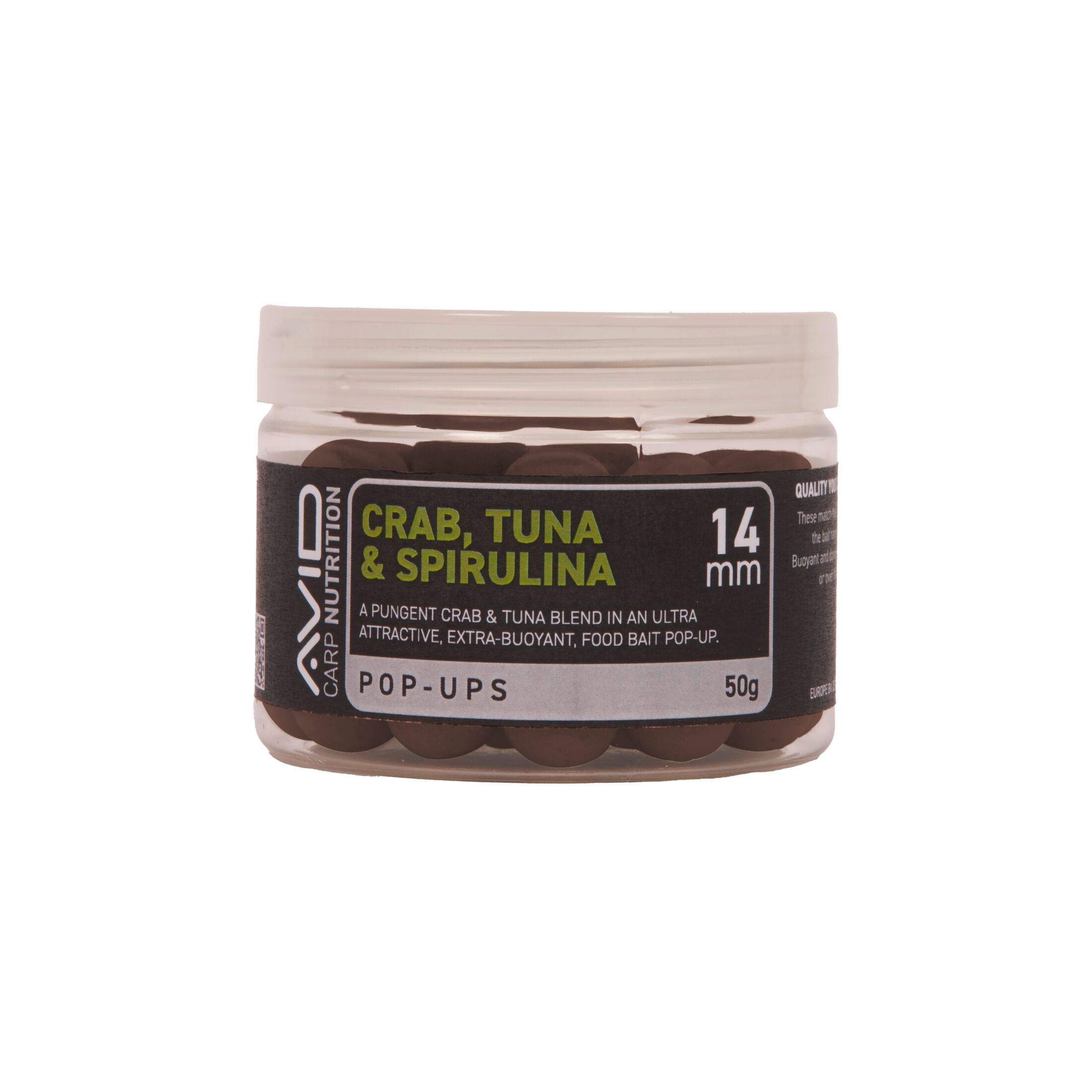 Avid Crab, Tuna & Spirulina Pop-up – 14mm