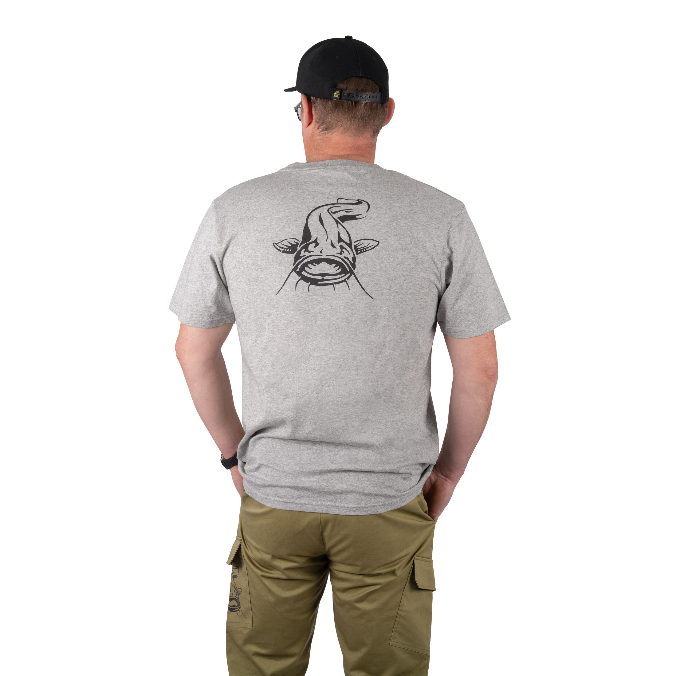 Black Cat Grey Marl T-Shirt XL – Obrázok 2