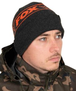 Fox Collection Beanie Hat - Black & Orange