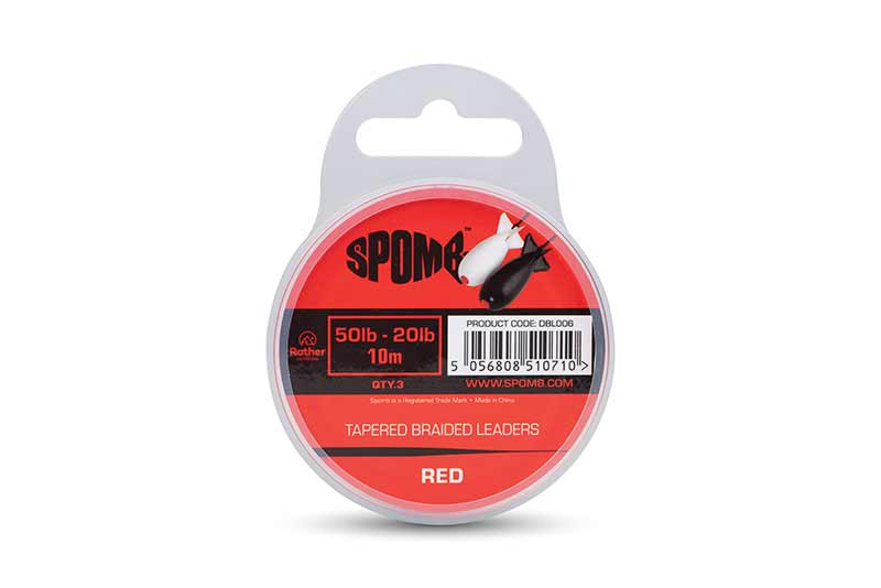 Spomb Tapered Braided Leaders Red & Black – Obrázok 3