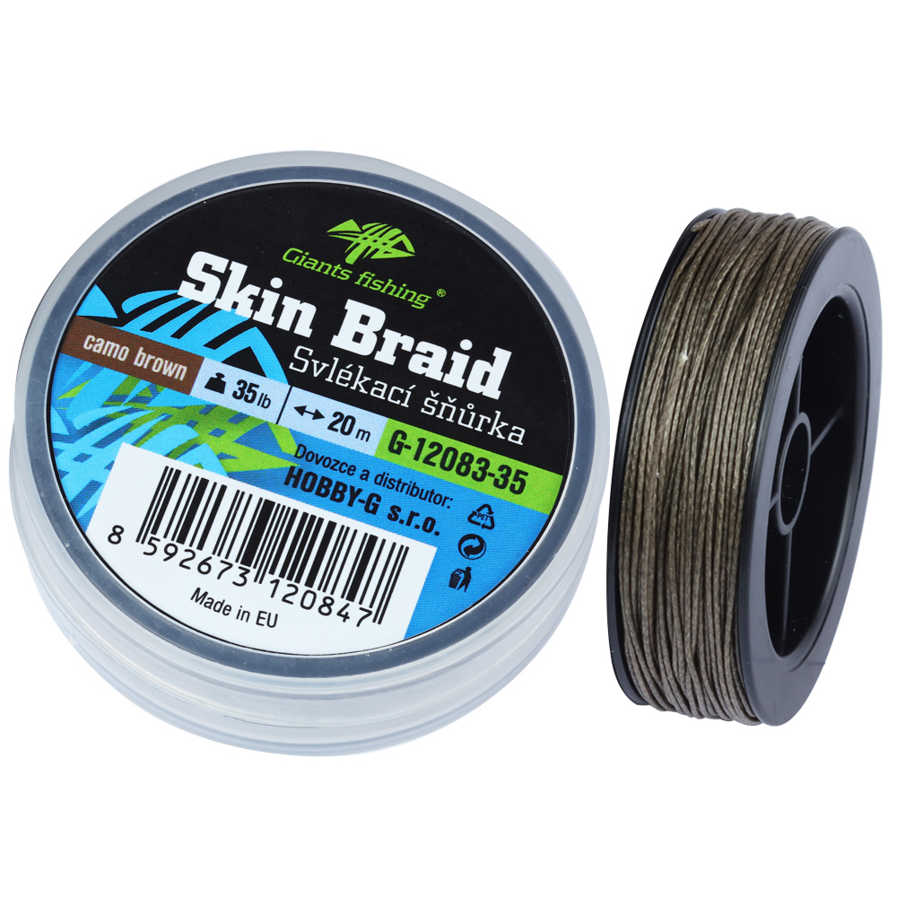 Giants fishing Svlékací šnúra Carp Line Skin Braid Camo hnedá, 20m