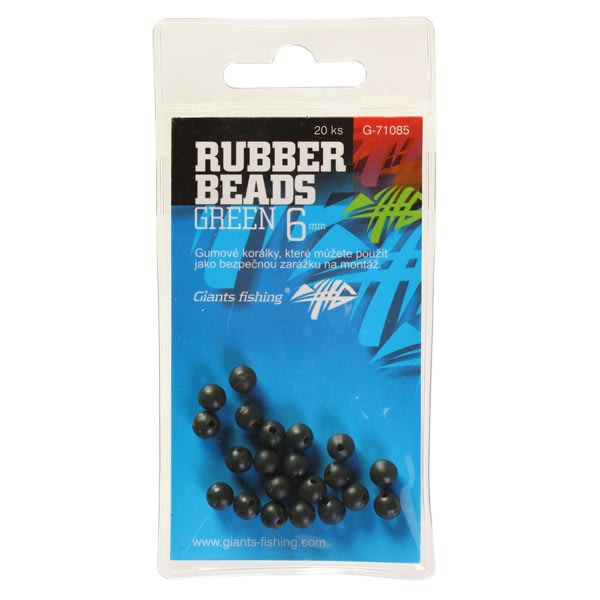 Giants fishing Gumové guličky Rubber Beads Transparent Green 4mm, 20ks