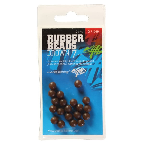 Giants fishing Gumové guličky Rubber Beads Transparent Brown 5mm, 20ks