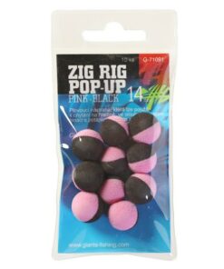 Giants fishing Penové plávajúce boilie Zig Rig Pop-Up pink-black 10mm, 10ks