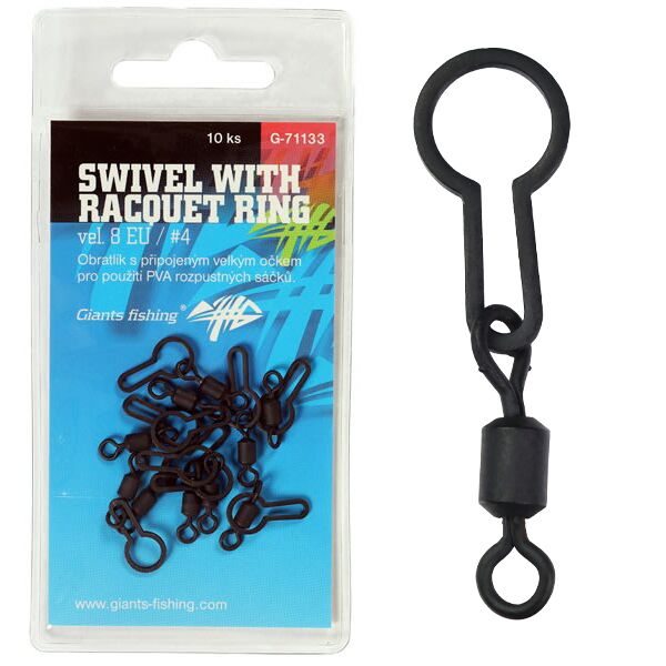 Giants fishing Obratlík Swivel with Racquet ring, UK.4 (veľ.8 EU)/10ks