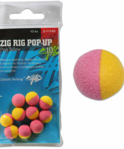 Giants fishing Penové plávajúce boilie Zig Rig Pop-Up pink-yellow 10mm, 10ks