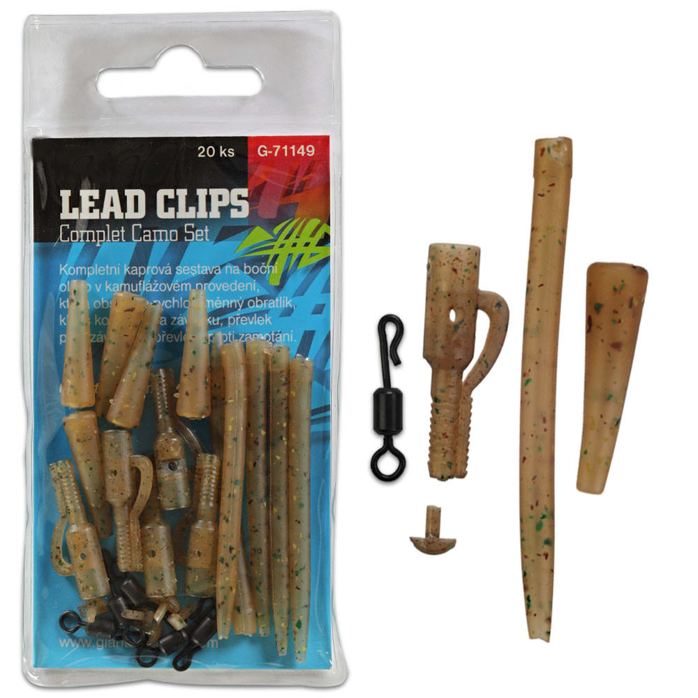 Giants fishing Kompletná sada na bočné olovo Lead Clips Complet Camo Set