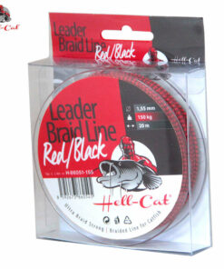 Hell-Cat Pletený vôdz Hell-Cat – Leader Braid Line Red/Black 20m