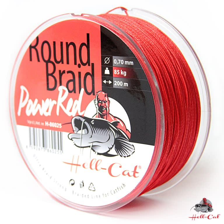 Hell-Cat Pletená šnúra Round Braid Power Red 1000m