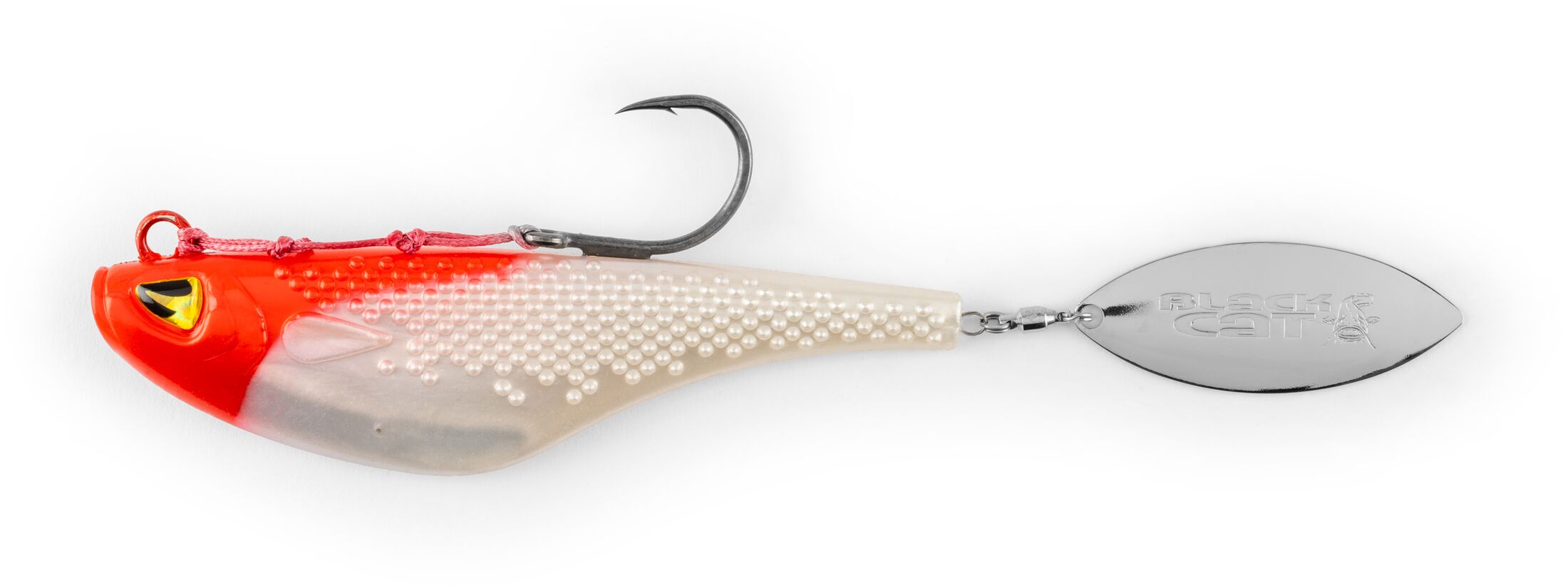 Black Cat Mad Flash Spin Tail 14cm Red Head