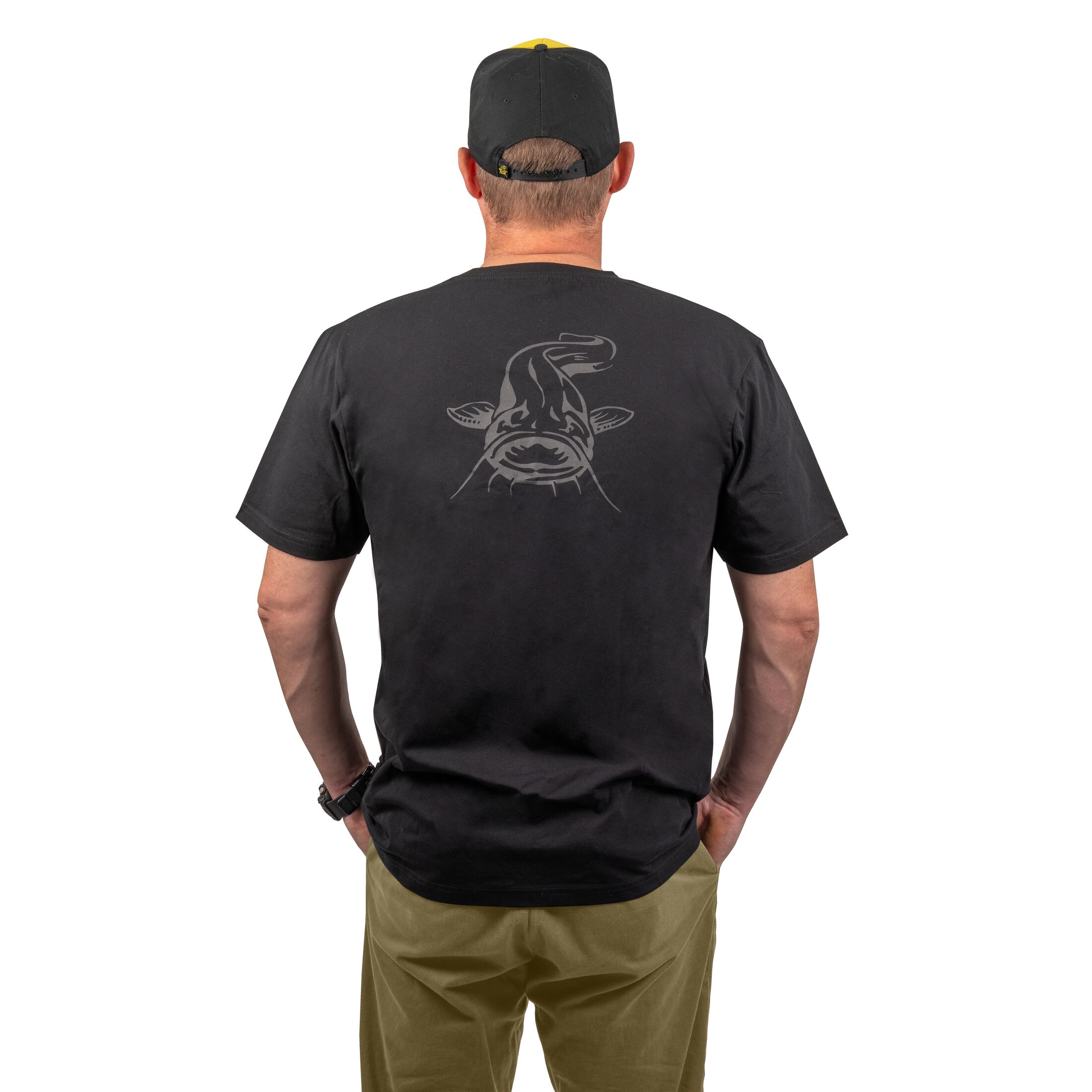 Black Cat Logo Black T-Shirt Small – Obrázok 2