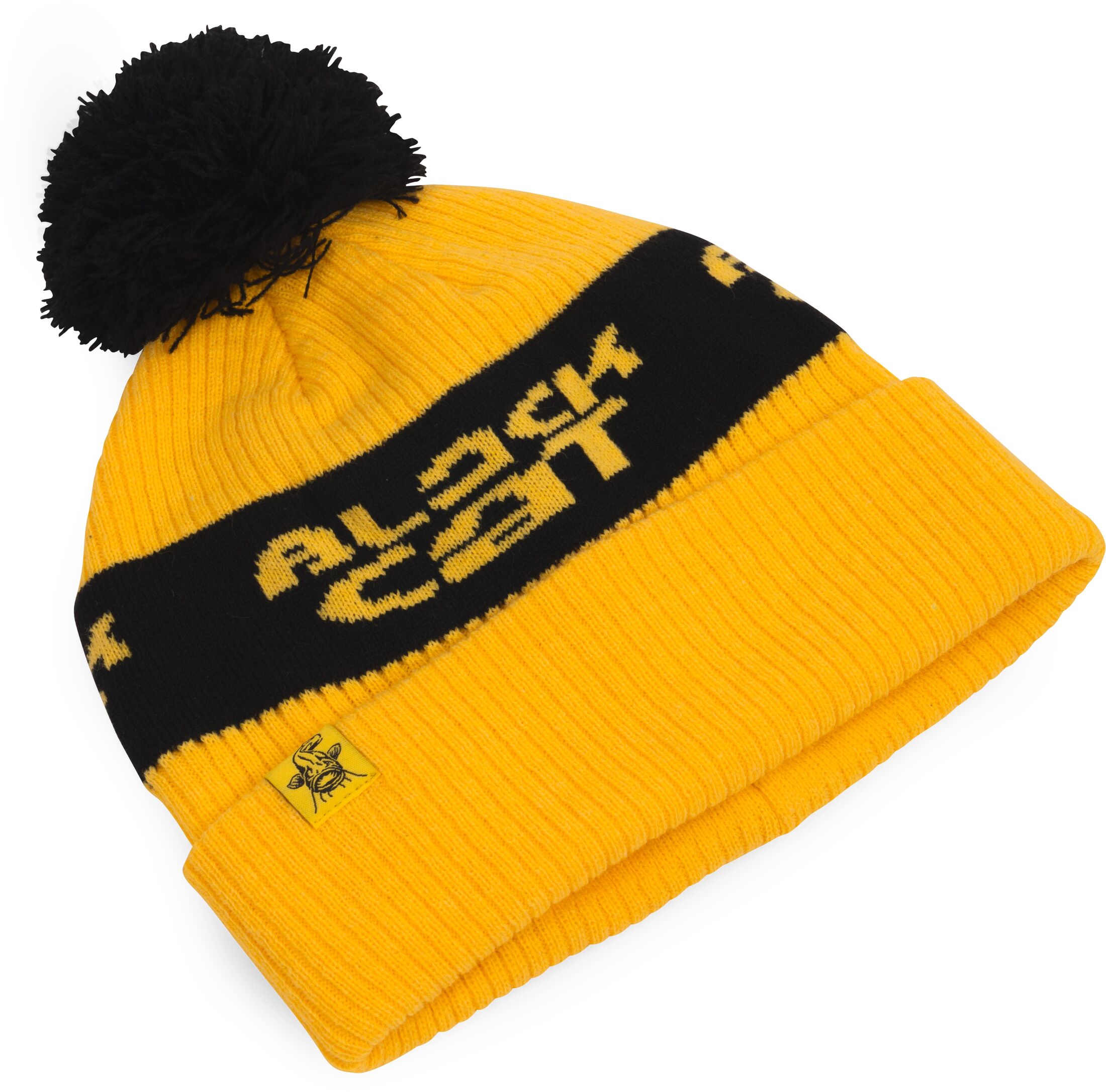 Black Cat Yellow Bobble Hat – Obrázok 2